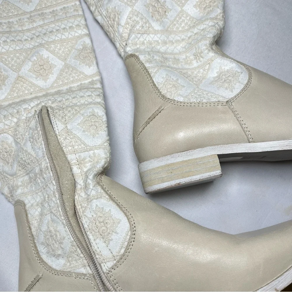 Free People Bren Textile Slouch Boots Size 37.5
